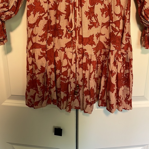 Ninette Printed Ruffle Dress - Flowy Casual Mini Dress - Picture 4 of 9